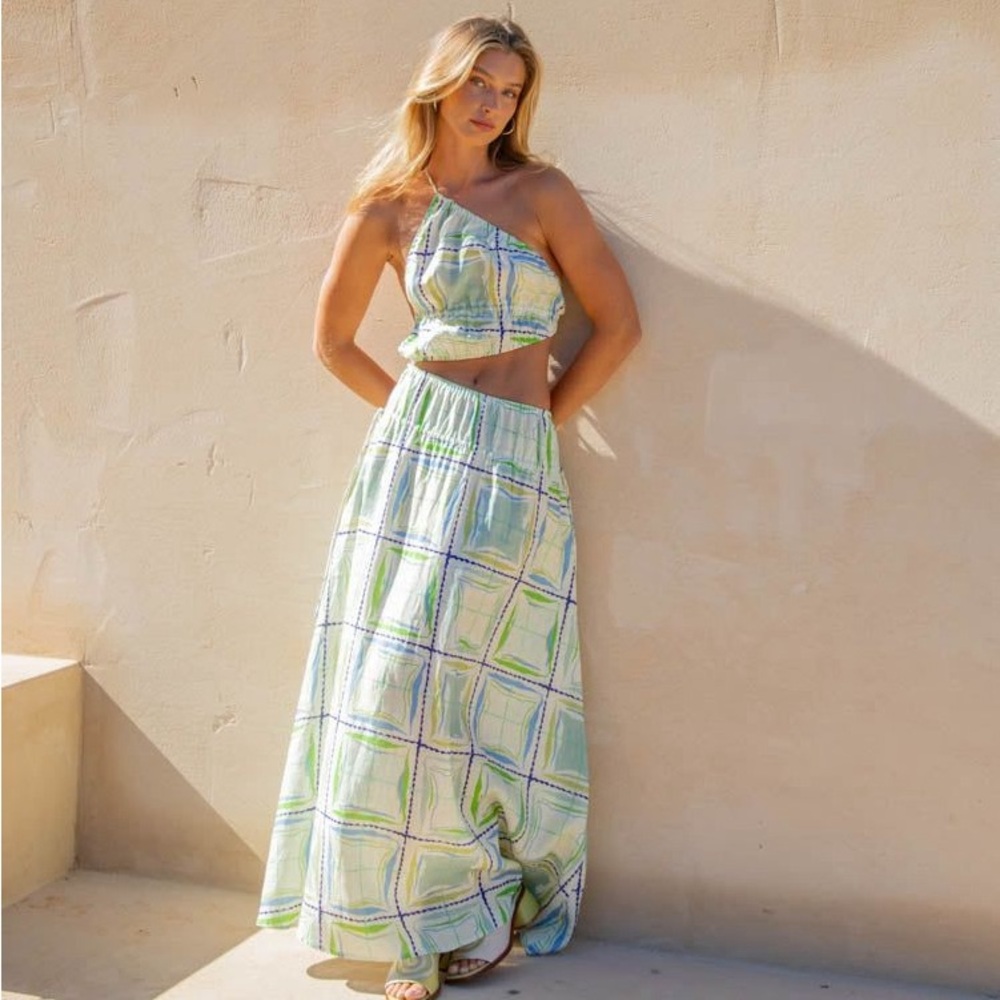 Vrg Grl Te Amo Linen Maxi Dress Sage